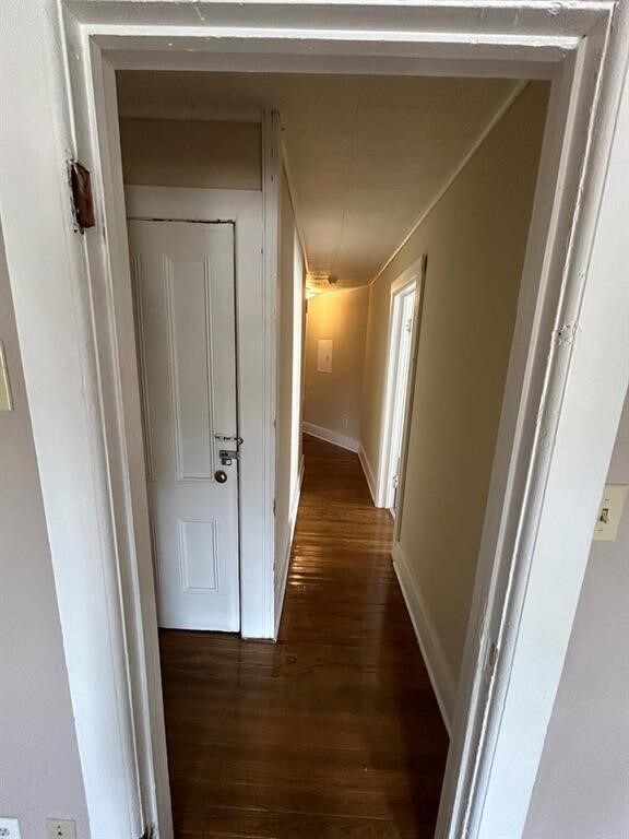 237 Scottwood Ave, Horseheads, NY 14903 - corridor featuring dark wood-style flooring and baseboards
