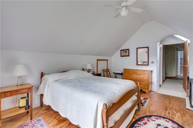 485 E Joseph St, Cape Vincent, NY 13618 - bedroom featuring lofted ceiling and ceiling fan