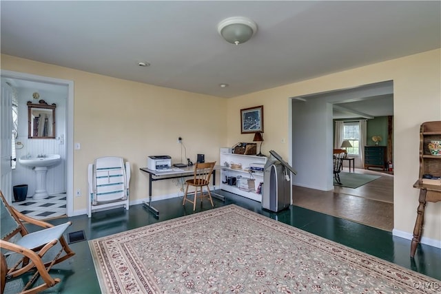 485 E Joseph St, Cape Vincent, NY 13618 - home office featuring a sink and baseboards
