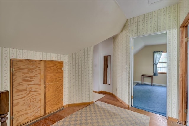 485 E Joseph St, Cape Vincent, NY 13618 - hallway with lofted ceiling and wood finished floors