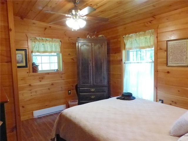 2693 Pulver Rd, Italy, NY 14418 - bedroom with wooden walls, wooden ceiling, and wood finished floors