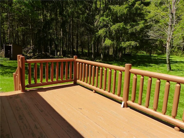 2693 Pulver Rd, Italy, NY 14418 - wooden deck featuring a yard