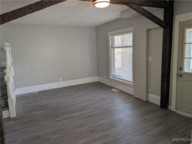 334 N 13th St, Olean-City, NY 14760 - foyer entrance with plenty of natural light, dark wood finished floors, and baseboards