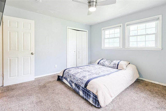 115 Matterson Ave, Camillus, NY 13219 - bedroom featuring carpet, a closet, baseboards, and ceiling fan
