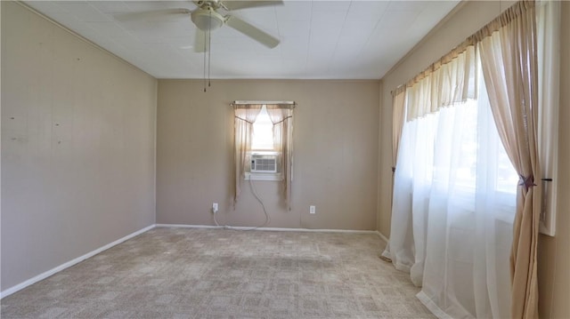 15 Wycliffe Rd, Waterloo, NY 13165 - empty room with ceiling fan, light colored carpet, cooling unit, and baseboards