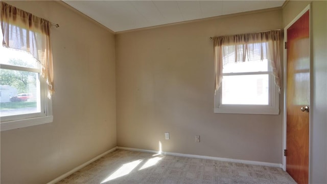 15 Wycliffe Rd, Waterloo, NY 13165 - spare room with plenty of natural light, ornamental molding, and carpet