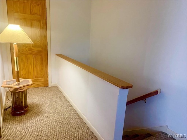 80 Sunnydale Ave, Wellsville, NY 14895 - corridor with an upstairs landing and carpet