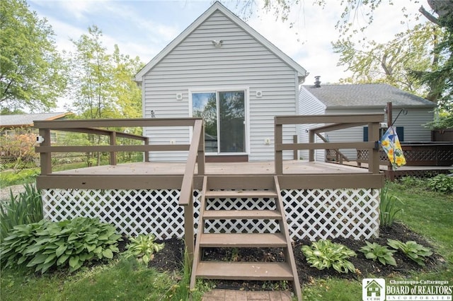 10595 Linwood Dr, Dunkirk-Town, NY 14048 - back of house with a deck