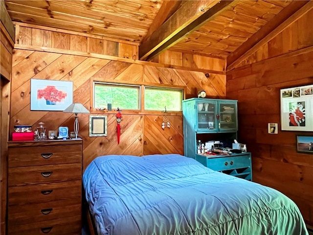 620 Ullas Way, Davenport, NY 13750 - bedroom with wooden ceiling and wood walls