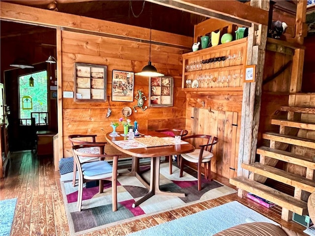 620 Ullas Way, Davenport, NY 13750 - dining room featuring wooden walls and hardwood / wood-style flooring