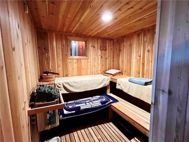 620 Ullas Way, Davenport, NY 13750 - relaxing sauna with wood ceiling, wood walls, and wood finished floors