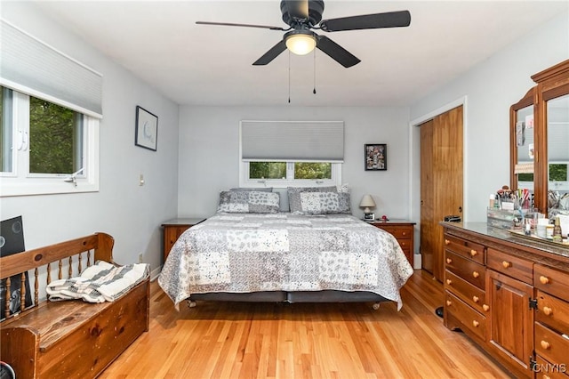 310 Wedgewood Ter, Dewitt, NY 13214 - bedroom featuring light wood-style flooring and ceiling fan
