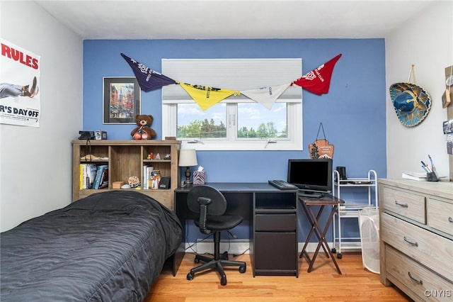310 Wedgewood Ter, Dewitt, NY 13214 - bedroom featuring light wood finished floors and an office area
