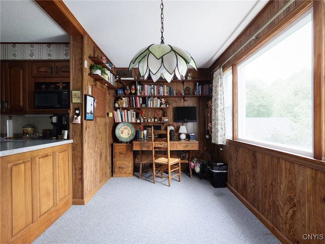 916 State St, Wilna, NY 13619 - carpeted office with wood walls and vaulted ceiling