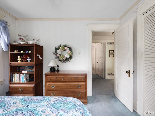 916 State St, Wilna, NY 13619 - carpeted bedroom with ornamental molding and a closet
