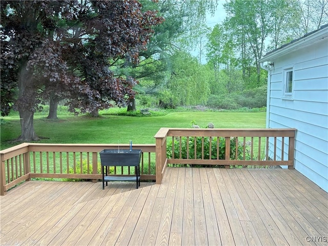 74 Eaton St, Hamilton, NY 13346 - wooden deck with a lawn