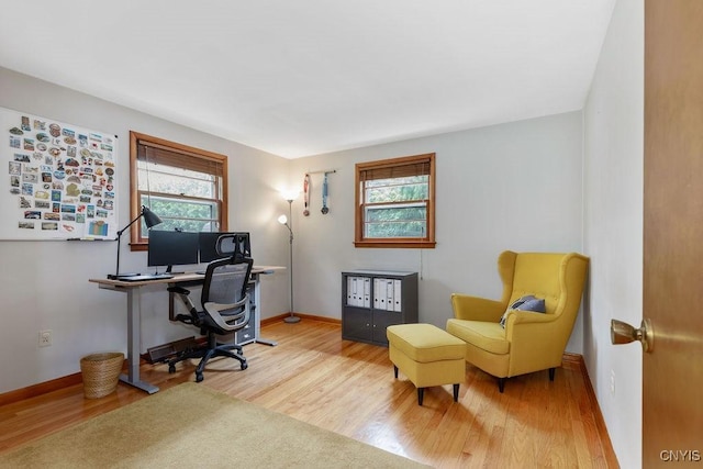 114 Osborne Dr, Manlius, NY 13057 - office area featuring wood finished floors and baseboards