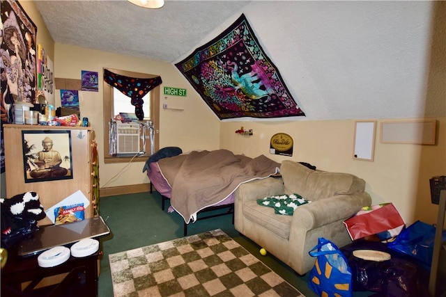 131 Weaver St, Rochester, NY 14621 - carpeted bedroom with cooling unit, a textured ceiling, and baseboards