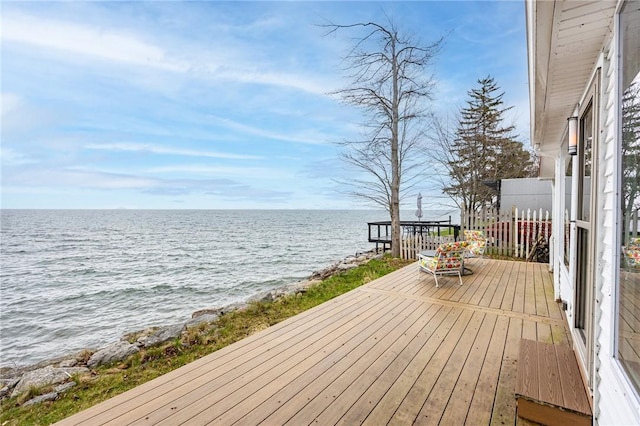 10483 Willow Ln, Yates, NY 14098 - wooden terrace featuring a water view
