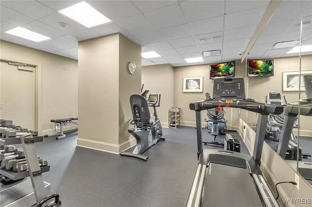 132 Lakefront Blvd Unit 403, Buffalo, NY 14202 - gym with a drop ceiling and baseboards