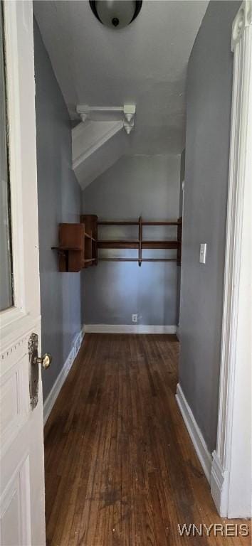 317 Portage Rd, Niagara Falls, NY 14303 - spacious closet featuring lofted ceiling and dark wood-type flooring