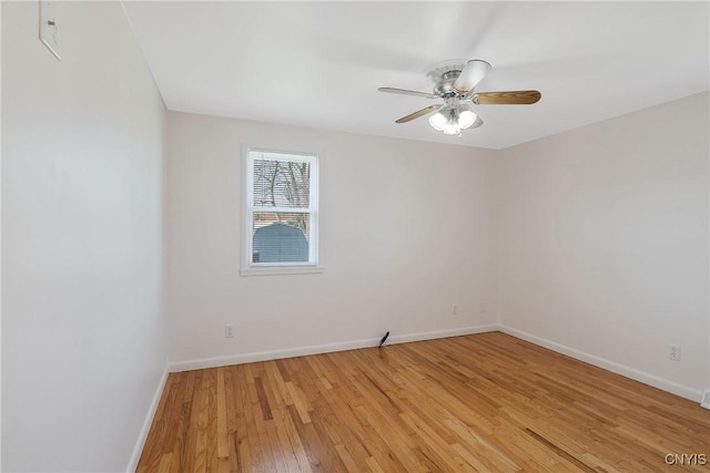 103 Pulaski St, Syracuse, NY 13204 - empty room featuring light wood-style flooring, baseboards, and ceiling fan