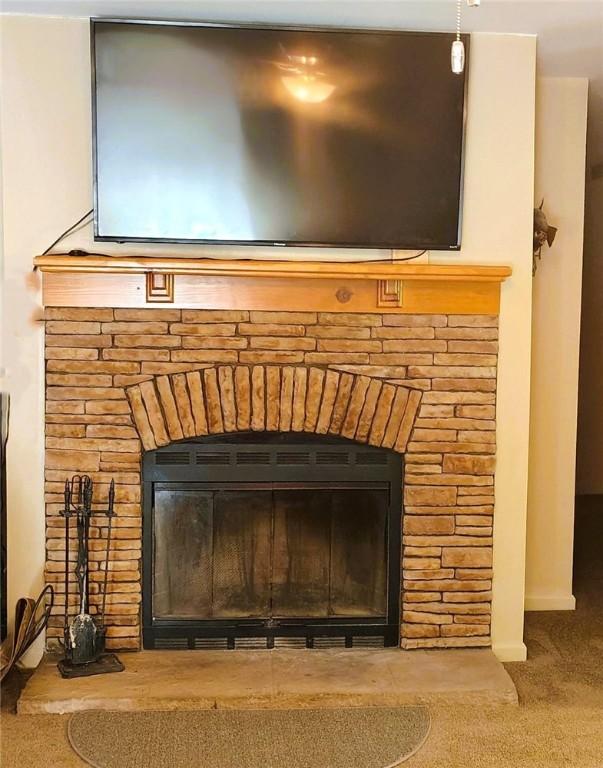 1058 County Highway 44, Sidney, NY 13775 - detailed view of carpet and a glass covered fireplace