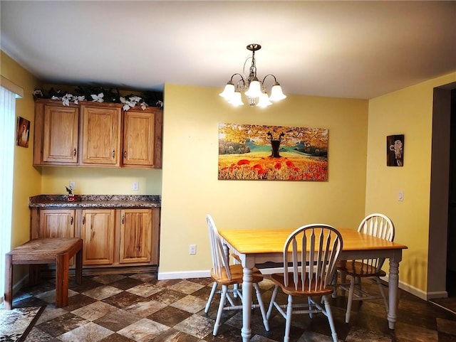 1058 County Highway 44, Sidney, NY 13775 - dining space with baseboards and a chandelier