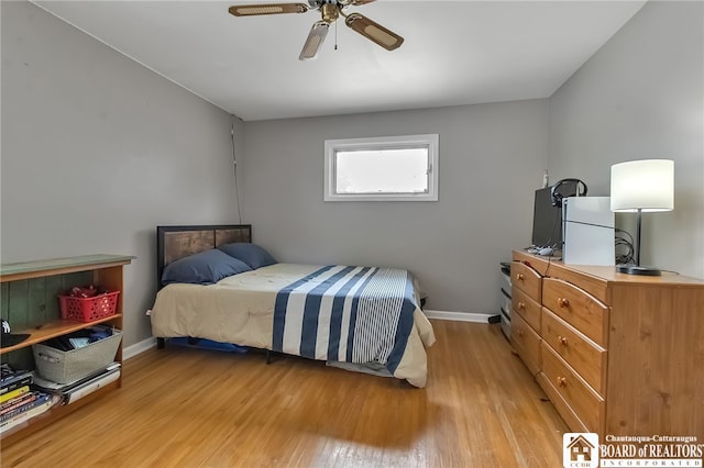 62 Thistle Ave, Tonawanda-Town, NY 14150 - bedroom with light wood finished floors, baseboards, and ceiling fan
