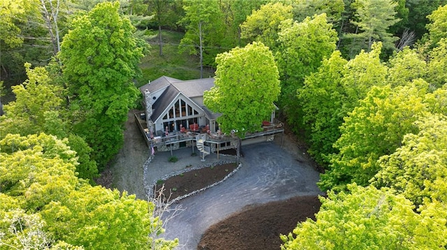 5889 W Bluff Dr, Jerusalem, NY 14478 - aerial view of property and surrounding area featuring a forest