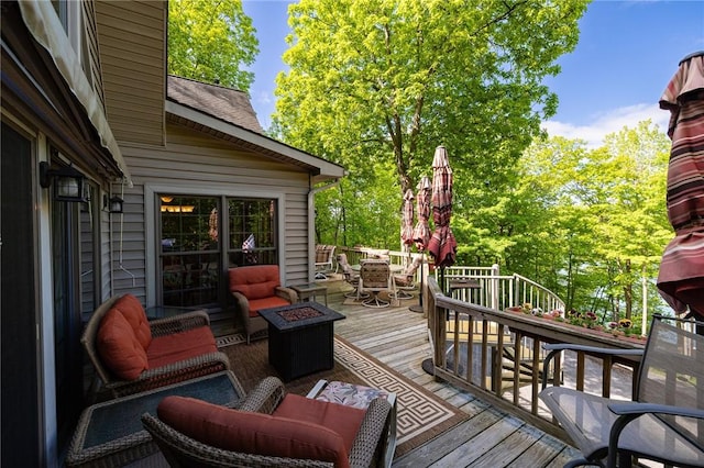 5889 W Bluff Dr, Jerusalem, NY 14478 - wooden deck with outdoor dining space