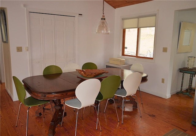 100 Clear Springs Ln, Middletown, NY 12430 - dining space featuring wood finished floors, baseboards, and lofted ceiling