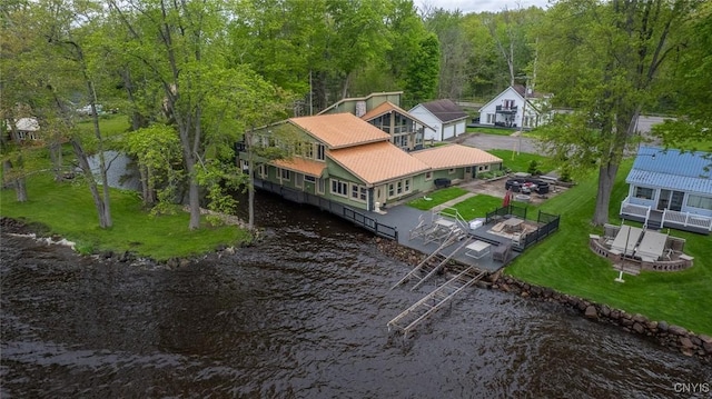 1079 State Route 49, Constantia, NY 13028 - aerial view of property and surrounding area featuring a nearby body of water and a heavily wooded area