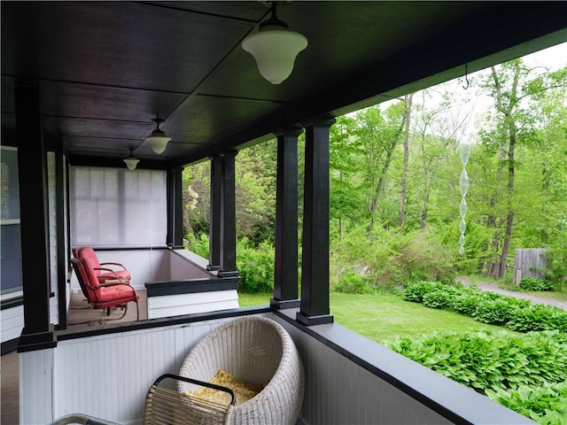 36 Pinetree Ln, Middletown, NY 12430 - balcony featuring ceiling fan