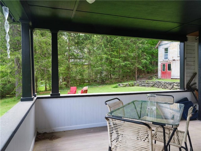 36 Pinetree Ln, Middletown, NY 12430 - wooden deck with outdoor dining area