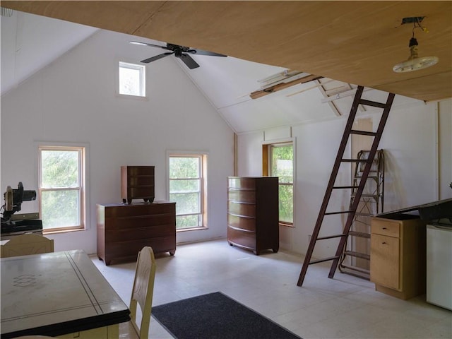 36 Pinetree Ln, Middletown, NY 12430 - bedroom featuring multiple windows, light floors, and high vaulted ceiling