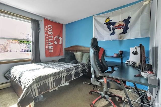 591 Girdle Rd, Elma, NY 14052 - bedroom featuring carpet, an office area, and baseboard heating