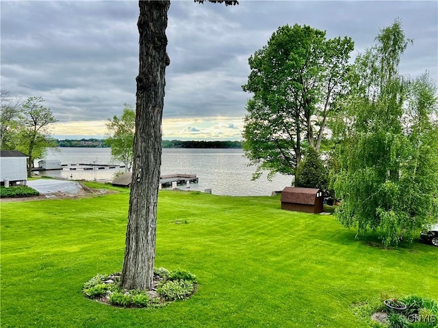 9A Lina St, Morristown, NY 13669 - view of grassy yard featuring a water view and a boat dock
