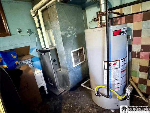 83 E Doughty St, Dunkirk-City, NY 14048 - utility room featuring water heater and heating unit
