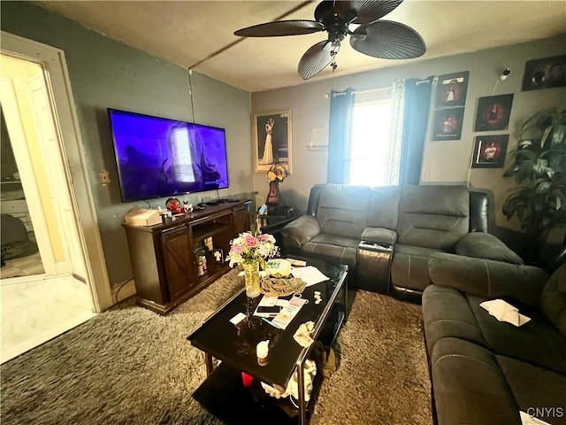 1703 Whitesboro St, Utica, NY 13502 - living room featuring ceiling fan