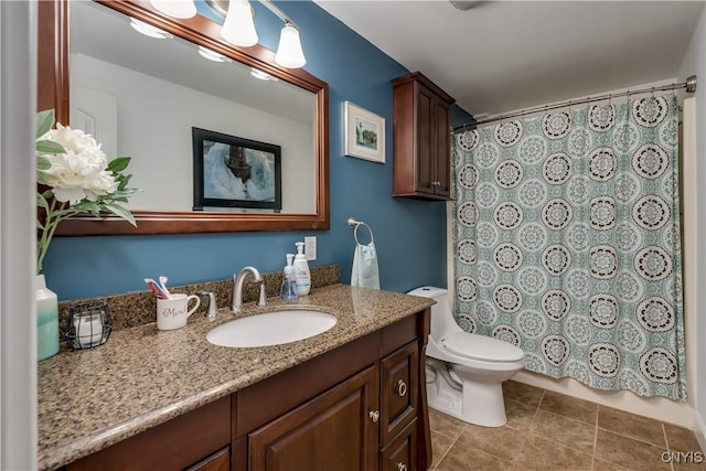 436 Centre St, Cape Vincent, NY 13618 - full bathroom with vanity, toilet, tile patterned flooring, and curtained shower