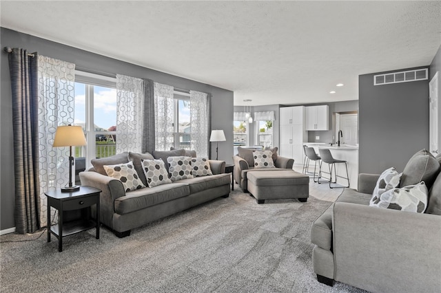 1030 Whistlers Cove Ln, Greece, NY 14612 - living room with a textured ceiling and recessed lighting