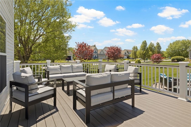 1030 Whistlers Cove Ln, Greece, NY 14612 - wooden terrace with outdoor lounge area and a yard