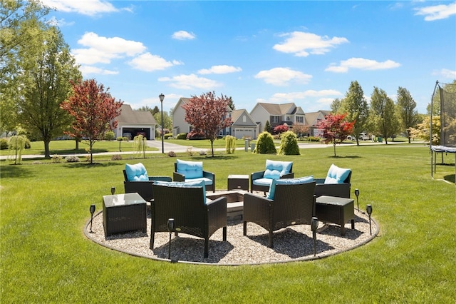 1030 Whistlers Cove Ln, Greece, NY 14612 - view of community featuring a trampoline, outdoor lounge area, a yard, and a residential view