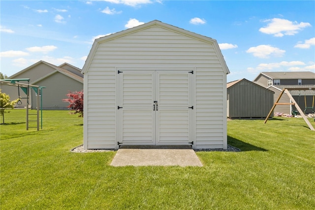 1030 Whistlers Cove Ln, Greece, NY 14612 - view of shed featuring a playground