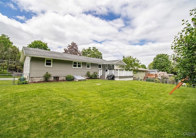 106 Peterson Dr, Camillus, NY 13031 - rear view of house with a wooden deck