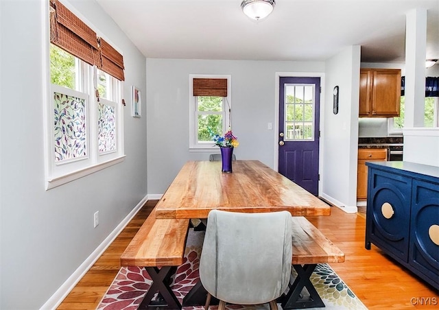 106 Peterson Dr, Camillus, NY 13031 - dining room with light wood-type flooring and baseboards
