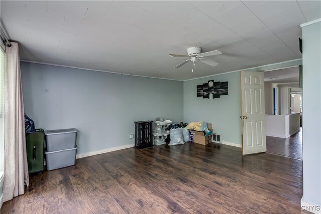 44191 Lime St, Wilna, NY 13665 - unfurnished room with ceiling fan, wood finished floors, and baseboards