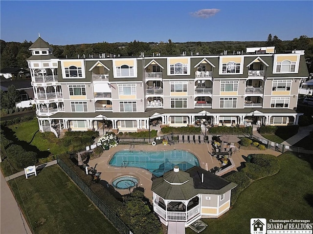 50 Lakeside Dr Unit C103, Ellery, NY 14712 - bird's eye view of a pool and apartment complex / building