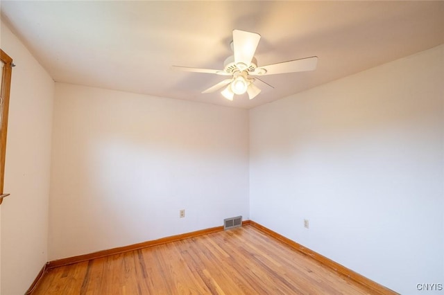 7634 Anne Ter, Clay, NY 13212 - empty room featuring light wood-type flooring, a ceiling fan, and baseboards